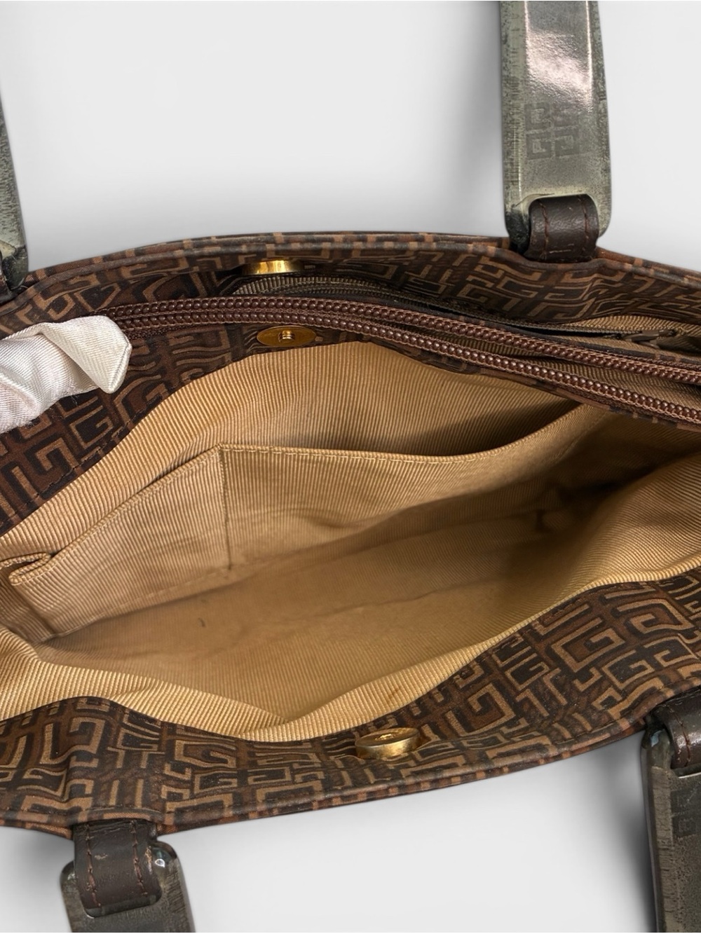 Givenchy Brown Monogram Canvas Tote with Dark Handles - Picture 8 of 11